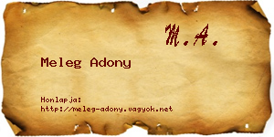 Meleg Adony névjegykártya